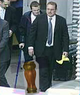 Rooney's wooden leg: Now thought to be faked